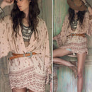 Women Girls Fashionable Print Pattern Charms Chiffon Cardigan Beach Pool Party Clothing Cover Up Cape Jacket S