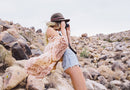 Women Girls Ladies Fashionable Third Sleeves Chiffon Cardigan Beach Cover Up Cape Jacket L
