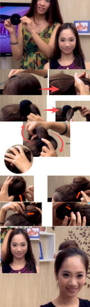 Women Girls Fashionable DIY Hair Styling Fashion Hair Doughnut Bun Ring Shaper Hair Donut Style Updo Light Coffee