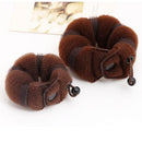 Lightweight Comfortable Sponge Hair Bun Maker Former Ring Styling Tool Coffee PACK OF 2PCS