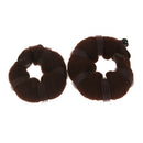 Lightweight Comfortable Sponge Hair Bun Maker Former Ring Styling Tool Coffee PACK OF 2PCS
