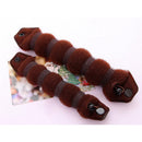 Lightweight Comfortable Sponge Hair Bun Maker Former Ring Styling Tool Coffee PACK OF 2PCS