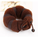 Lightweight Comfortable Sponge Hair Bun Maker Former Ring Styling Tool Coffee PACK OF 2PCS