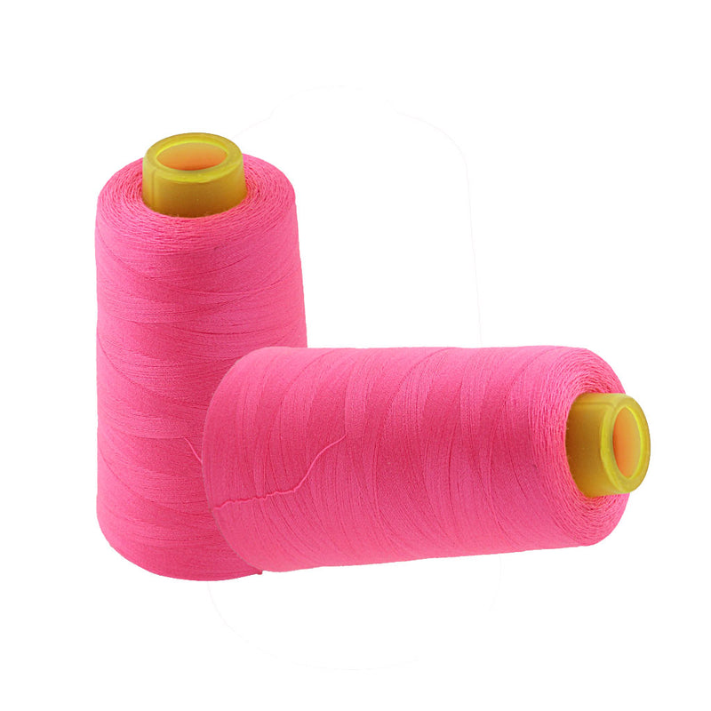 1 Spool Of Polyester Sewing Thread For Sewing Machine Garment Making Bedsheet Lining Thread 40S/2 Hot Pink