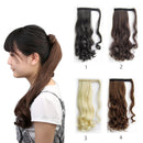 Women Girls Fashionable Clip In Ponytail Hair Extensions Straight Curly Wavy Claw Pony Tail Hair Wig Light Brown M2/30