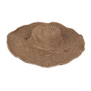 Women Fashionable Straw Pattern Wide Brim Hat Sun Beach Party Clothing Accessory Khaki