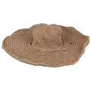 Women Fashionable Straw Pattern Wide Brim Hat Sun Beach Party Clothing Accessory Khaki