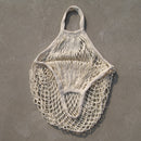Portable Reusable Shopping Cotton Blend Mesh 10KG Bearing Weight Bag Hanging Accessory White