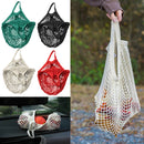 Portable Reusable Shopping Cotton Blend Mesh 10KG Bearing Weight Bag Hanging Accessory White