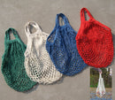 Portable Reusable Shopping Cotton Blend Mesh 10KG Bearing Weight Bag Hanging Accessory Black