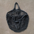 Portable Reusable Shopping Cotton Blend Mesh 10KG Bearing Weight Bag Hanging Accessory Black