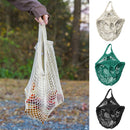 Portable Reusable Shopping Cotton Blend Mesh 10KG Bearing Weight Bag Hanging Accessory Black