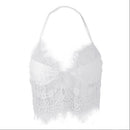 Women Soft Comfortable Hollow Out Design Bikini Bra Top Camisole White XL