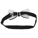 Mens Adjustable Dacron Bowtie Wedding Prom Party Formal Events Balls Supplies White & Black