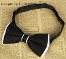 Mens Adjustable Dacron Bowtie Wedding Prom Party Formal Events Balls Supplies White & Black