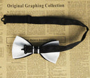 Mens Adjustable Dacron Bowtie Wedding Prom Party Formal Events Balls Supplies White & Black