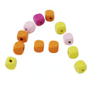 Pack of 100 Mixed Color Wooden Square Bead With Hole for DIY Craft Findings 10mm