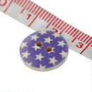 Pack of 100 Round Shaped Star Painted 2 Hole Wooden Sewing Buttons for Craft