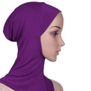 Muslim Women Fashion Clothing Elegant Islamic Ninja Hijab Underscarf Inner Cap Long Shawl Wrap Headwear Accessory Purple