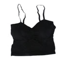 Women Girls Ladies Corset Crop Tank Top Black