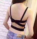 Women Girls Ladies Corset Crop Tank Top Black