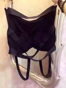 Women Girls Ladies Corset Crop Tank Top Black