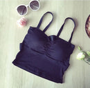 Women Girls Ladies Corset Crop Tank Top Black