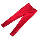 Women Fashionable Breathable Stretchable Elastic Pencil Pants Trousers Leggings Jeggings Red L