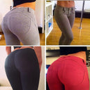 Women Fashionable Breathable Stretchable Elastic Pencil Pants Trousers Leggings Jeggings Red L