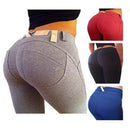 Women Fashionable Breathable Stretchable Elastic Pencil Pants Trousers Leggings Jeggings Red L
