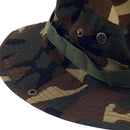 Men Polyester Boonie Cap Sun Bucket Brim Hat Fishing Hiking Sports Supplies 59cm Army Green