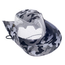 Men Women Canvas Mesh Bucket Hat Cap For Hiking Fishing Camping Riding Summer Clothing Accessory Black + White