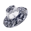 Men Women Canvas Mesh Bucket Hat Cap For Hiking Fishing Camping Riding Summer Clothing Accessory Black + White