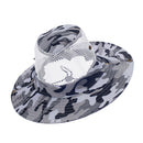 Men Women Canvas Mesh Bucket Hat Cap For Hiking Fishing Camping Riding Summer Clothing Accessory Black + White