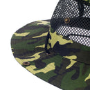 Men Women Canvas Mesh Bucket Hat Cap For Hiking Fishing Camping Riding Summer Clothing Accessory Black + Yellow