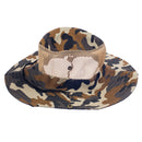 Men Women Canvas Mesh Bucket Hat Cap For Hiking Fishing Camping Riding Outdoor Clothing Accessory Coffee + Black