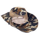 Men Women Canvas Mesh Bucket Hat Cap For Hiking Fishing Camping Riding Outdoor Clothing Accessory Coffee + Black