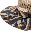 Men Women Canvas Mesh Bucket Hat Cap For Hiking Fishing Camping Riding Outdoor Clothing Accessory Coffee + Black