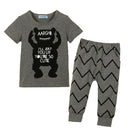 Cute Fashionable Baby Boys Short Sleeve Top With Pants Trousers Set Outfit Summer Clothing Accessory Monster 80