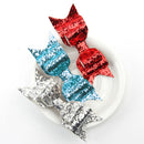 Baby Girls Women Fashionable Bow Hair Clip Glitter Headwear Decor Hair Ornaments Silver