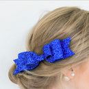 Baby Girls Women Fashionable Bow Hair Clip Glitter Headwear Decor Hair Ornaments Royal Blue