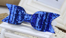 Baby Girls Women Fashionable Bow Hair Clip Glitter Headwear Decor Hair Ornaments Royal Blue