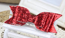 Baby Girls Women Fashionable Bow Hair Clip Glitter Headwear Decor Hair Ornaments Red