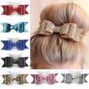Baby Girls Women Fashionable Bow Hair Clip Glitter Headwear Decor Hair Ornaments Red
