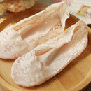 Pair Of Women Girls Soft Elastic Breathable Anti-skidding Jacquard Pattern Socks Light Nude US Size: 4.5 - 8