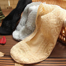Pair Of Women Girls Soft Elastic Breathable Anti-skidding Jacquard Pattern Socks Light Nude US Size: 4.5 - 8