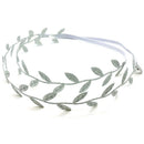 Set Of 2 PCS Lovely Baby Parents Natural Leaves Style Cloth Headband Headwear Photo Props Silver
