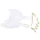 Set Of 2 PCS Lovely Baby Girls Artificial Feather Headband With Hair Wing Photo Props White + Green