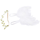 Set Of 2 PCS Lovely Baby Girls Artificial Feather Headband With Hair Wing Photo Props White + Green