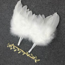 Set Of 2 PCS Lovely Baby Girls Artificial Feather Headband With Hair Wing Photo Props White + Green